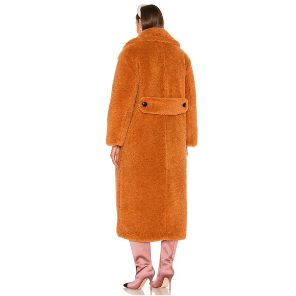 - NEW Lovers + Friends Angelina Faux Fur Teddy Coat Amber BX1 - Picture 3 of 7